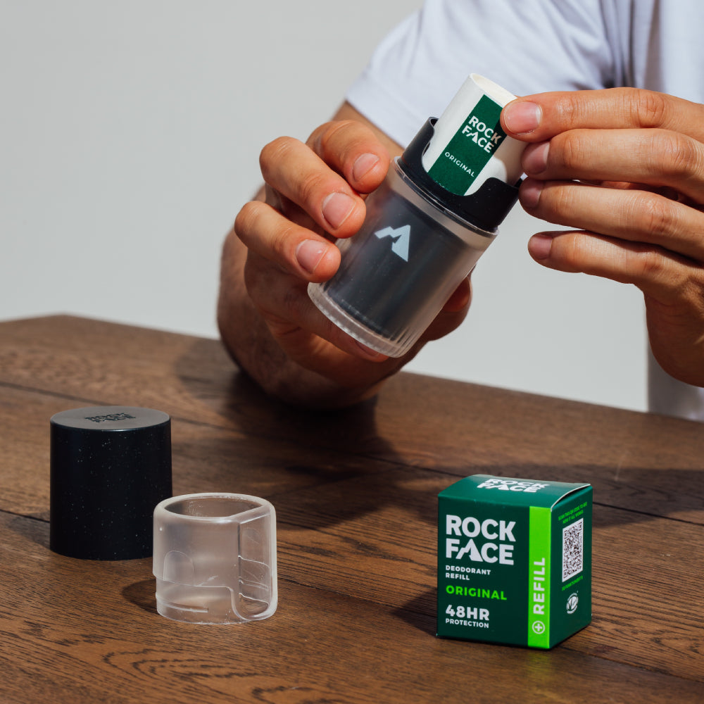 Refillable natural deodorant discovery set