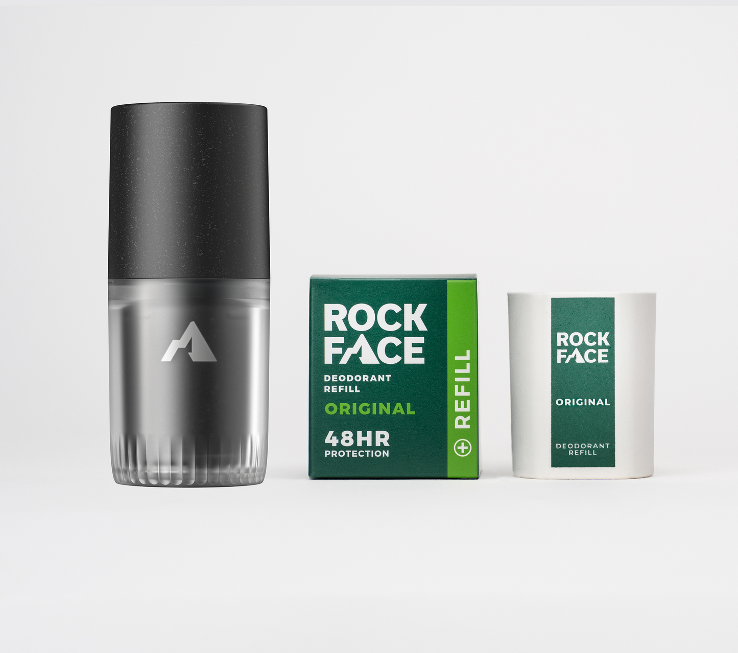 Refillable natural deodorant discovery set