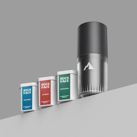 Refillable natural deodorant discovery set